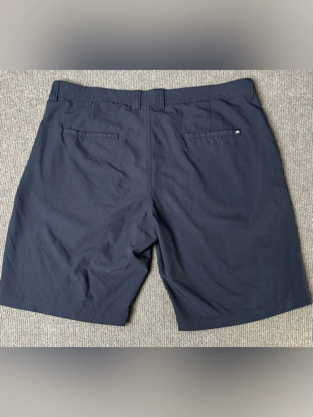 TravisMathew Shorts Mens 40 Navy Blue Golf Performance Stretch 9” Inseam